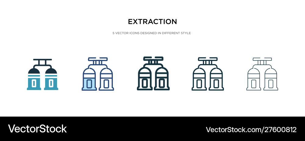 Extraction icon in different style two colored Extraction icon in different style two colored vector image
