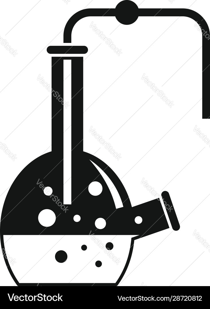 Glass pipe flask icon simple style Glass pipe flask icon simple style vector image