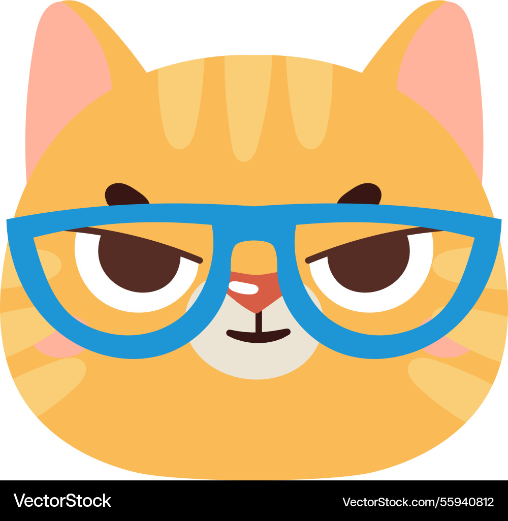 Grumpy Cat Portrait - Skeptical Expression vector image