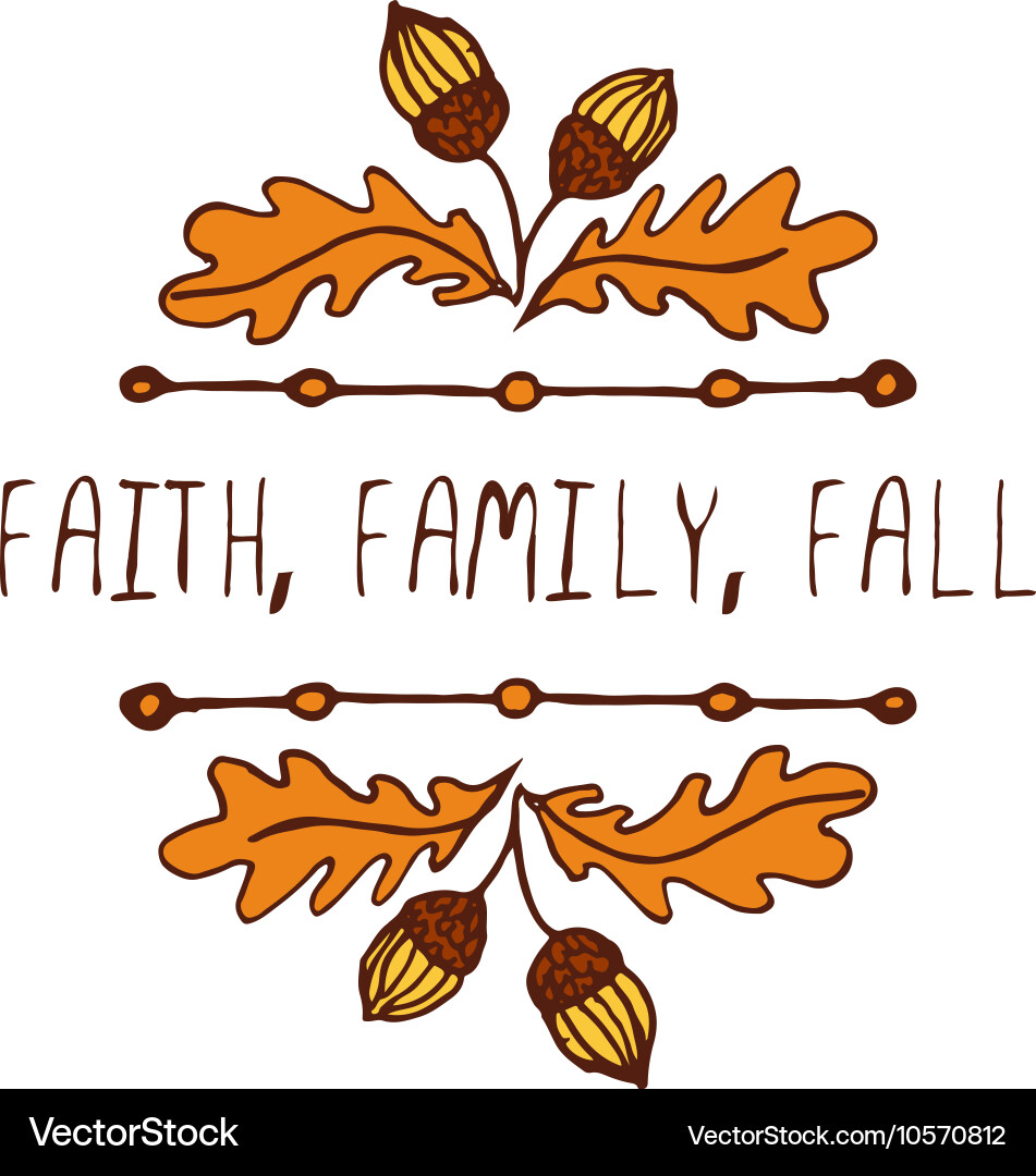 Handdrawn autumn element with text vector image