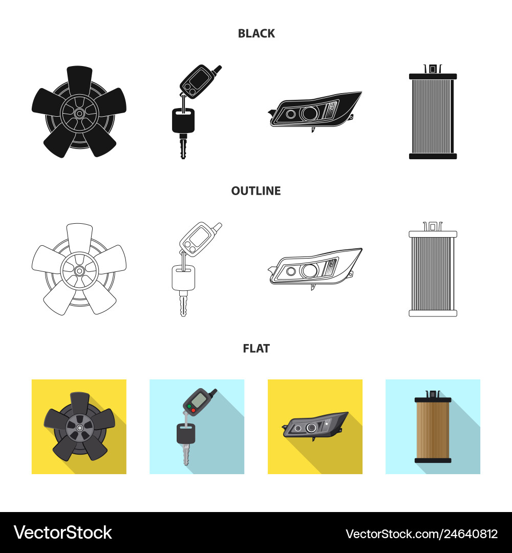 Isolated object of auto and part icon collection Isolated object of auto and part icon collection vector image