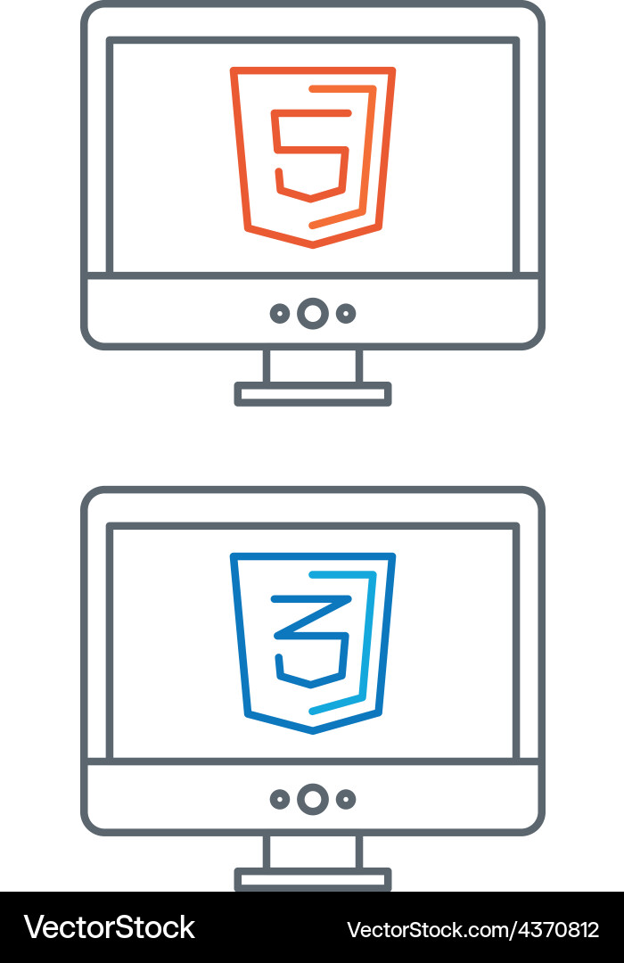 Linie der Web-Entwicklung Icons html vektorbild