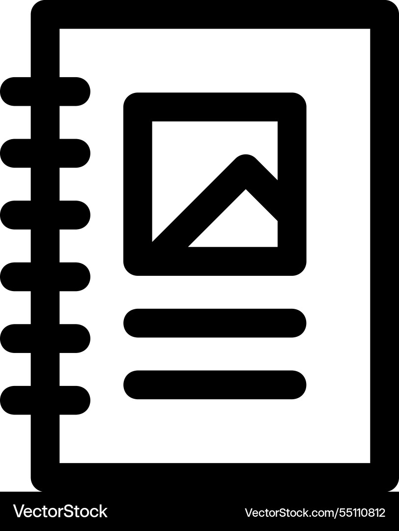 Notebook icon thin linear style design isolated Notebook icon thin linear style design isolated Vector Image