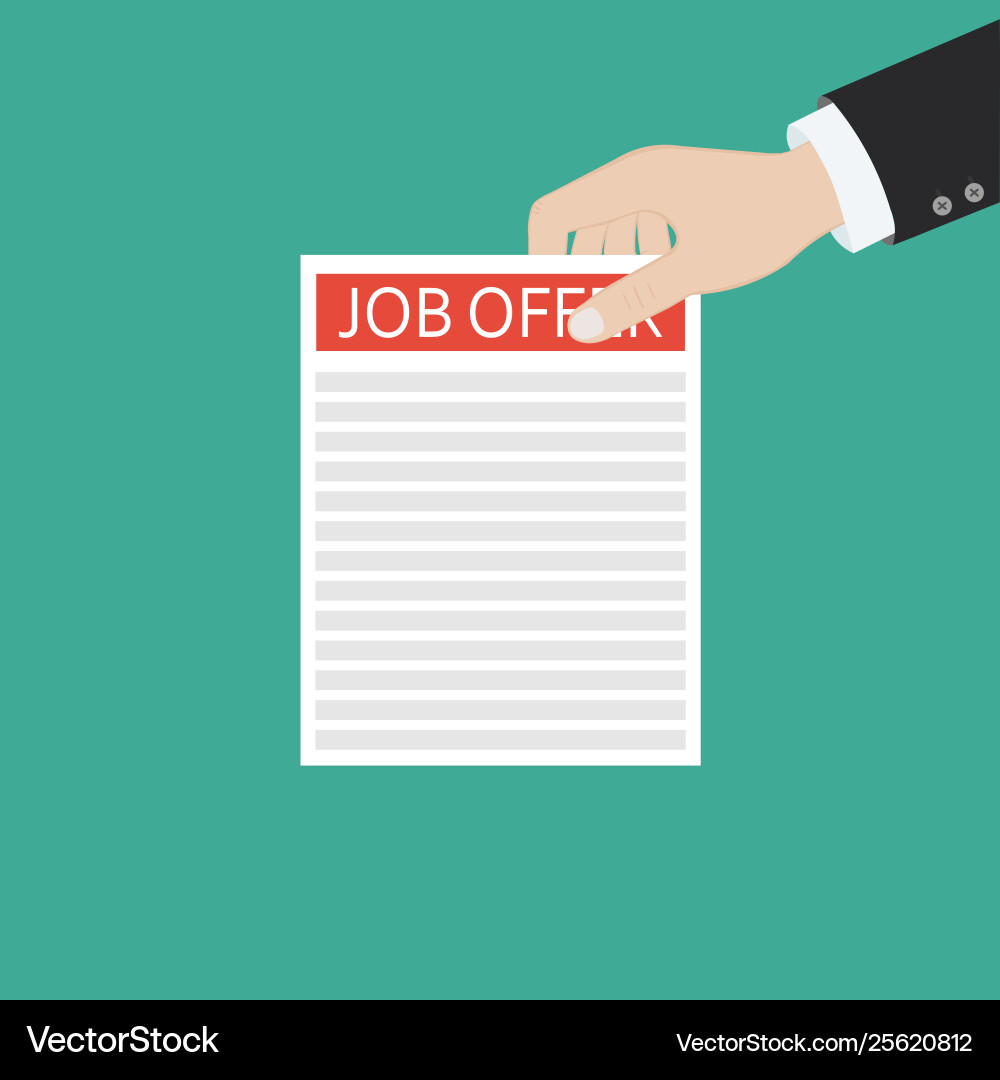 Open envelope with job offer message flat design Vector Image