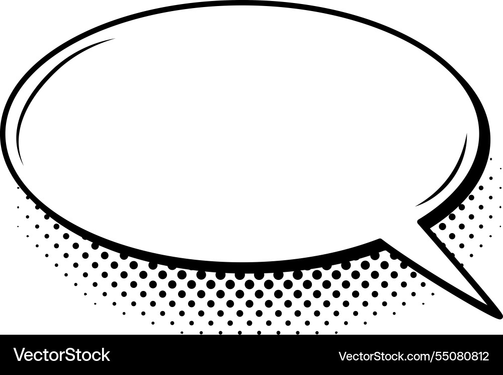 Oval leere Comic Sprachblase mit Halbton Oval leere Comic Sprachblase mit Halbton vektorbild
