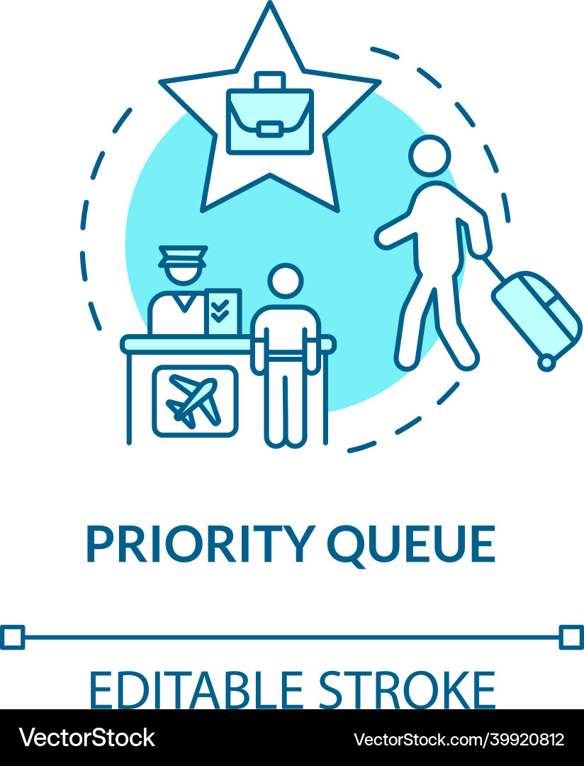 Priority queue concept icon luxury class flight Priority queue concept icon luxury class flight vector image