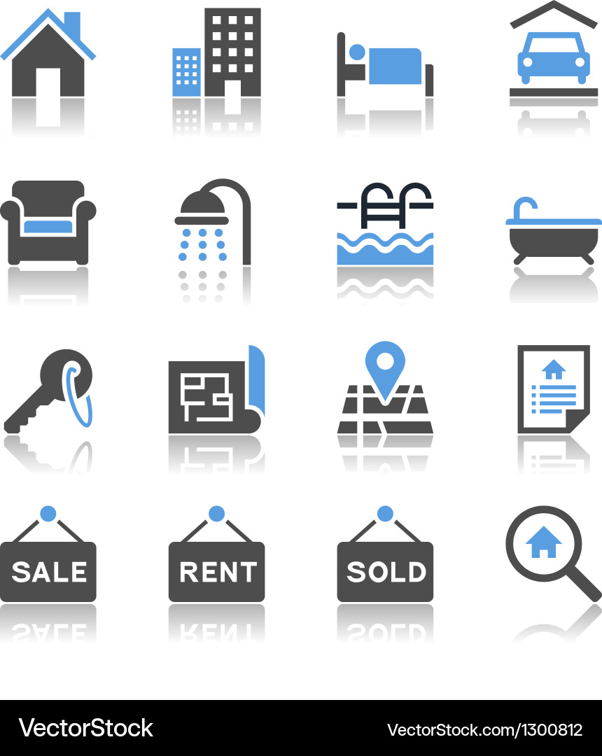 Real Estate Icon Set Vector Image