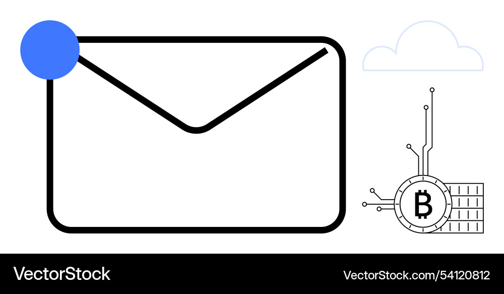 Safe and secure bitcoin transaction notification Vector Image