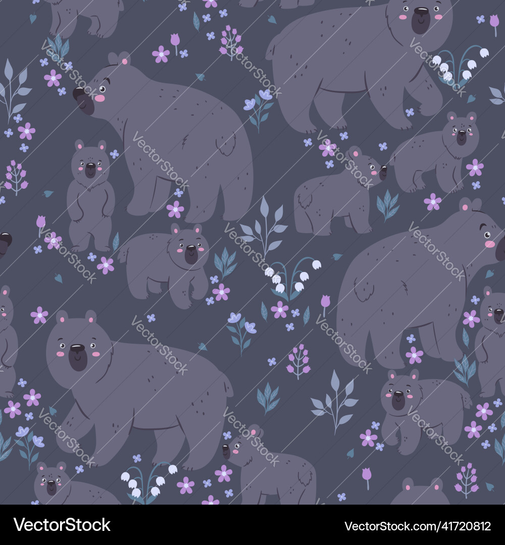 Seamless pattern with cute bears graphics Seamless pattern with cute bears graphics vector image