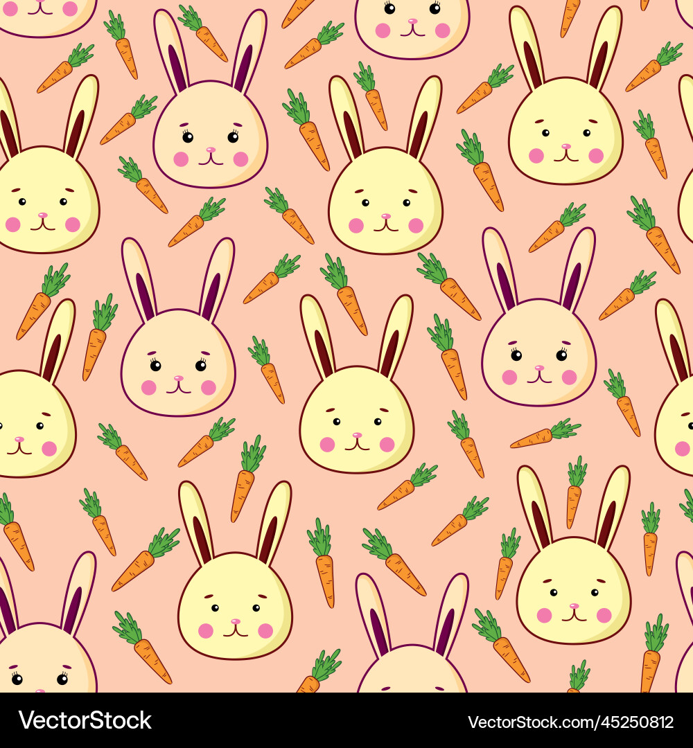 Seamless pattern with rabbits and carrots Seamless pattern with rabbits and carrots vector image