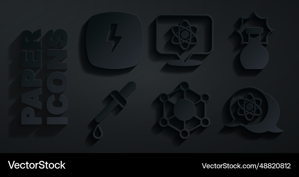 Set molecule explosion in the flask pipette atom Set molecule explosion in the flask pipette atom Vector Image