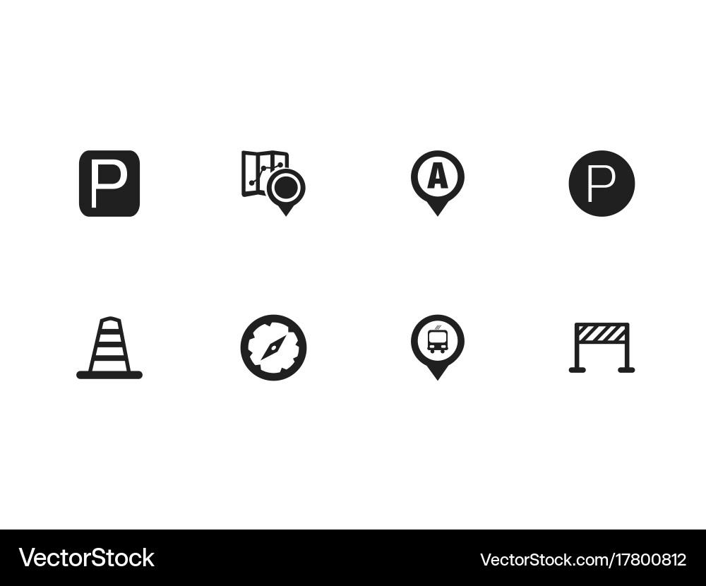 Set of 8 editable navigation icons includes vector image