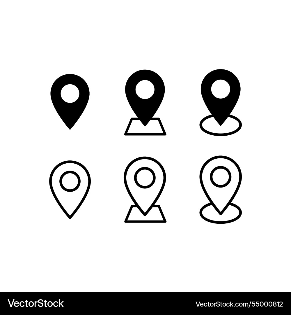 Set of location icons address symbols editable Vector Image