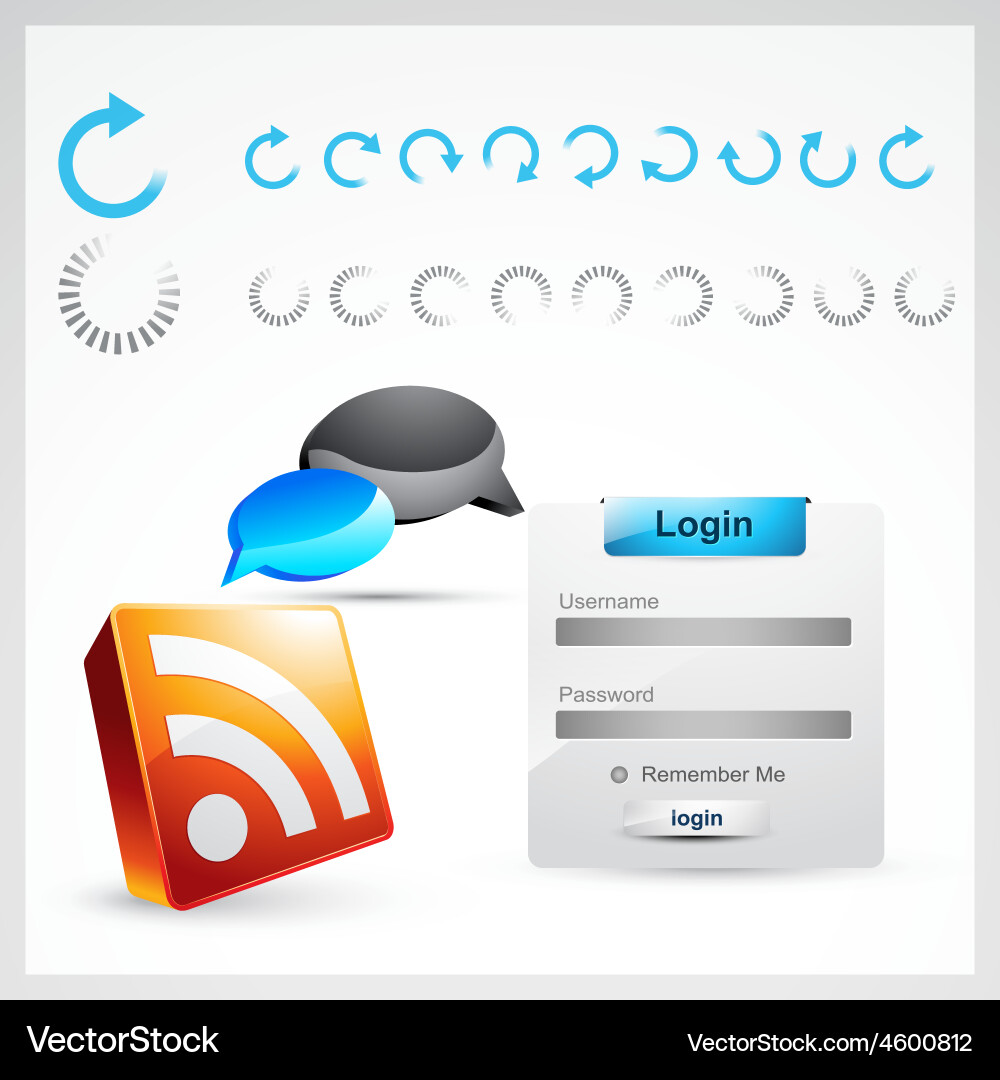 Set of web elements Vector Image