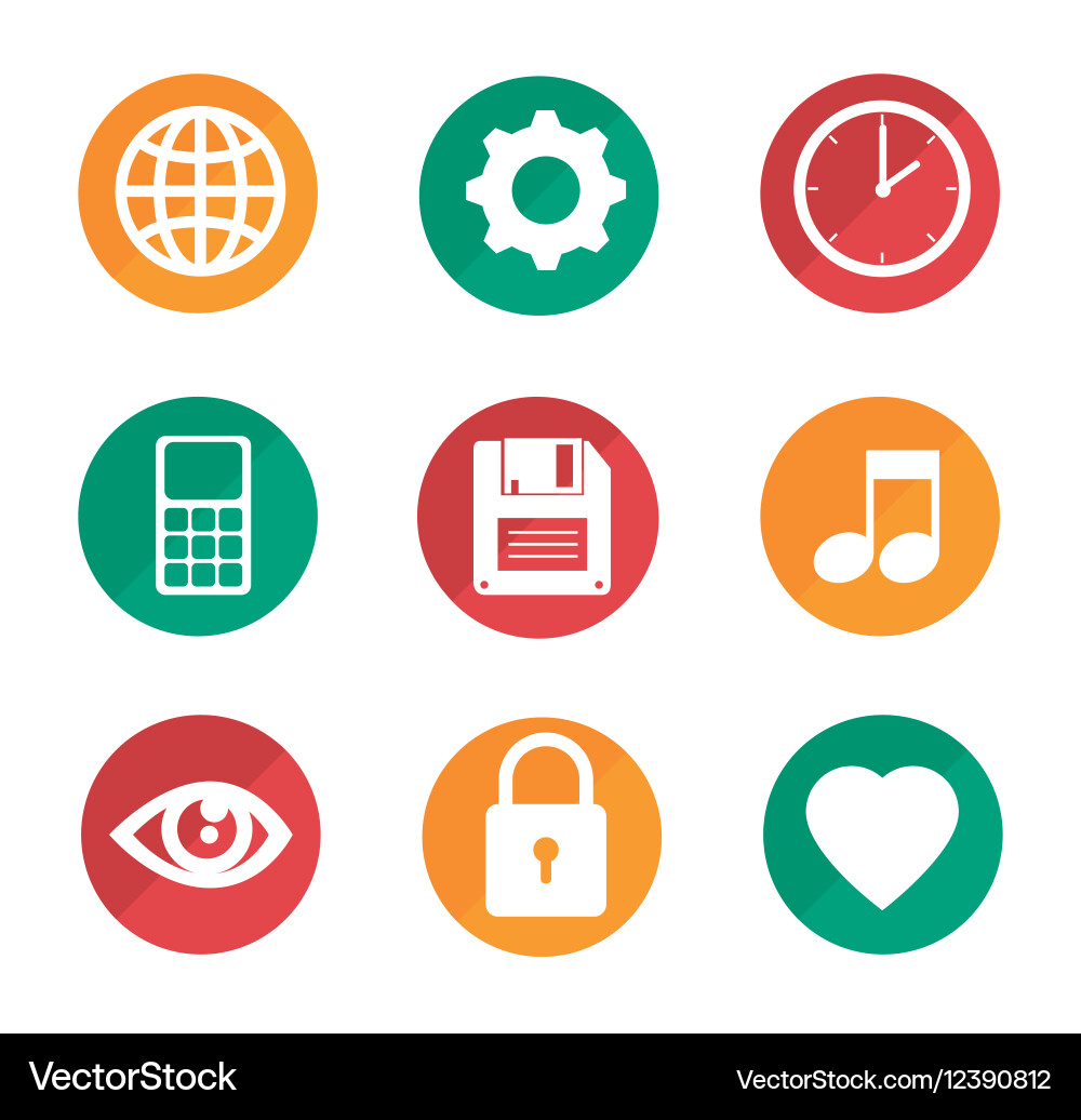 Settings menu set icons Vector Image