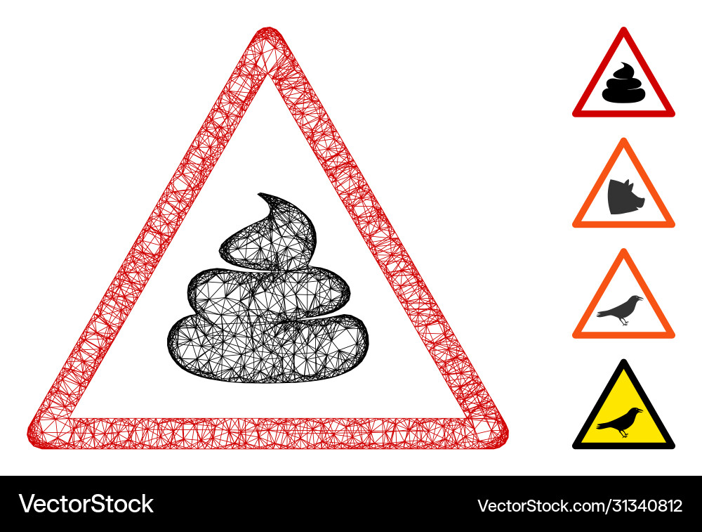Shit warning web mesh vector image