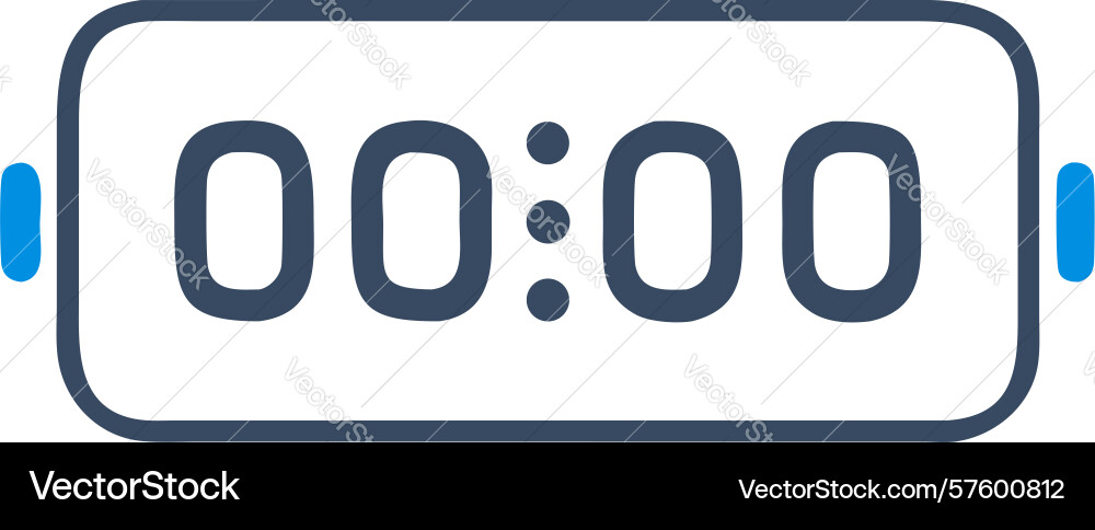 Simple video player time counter icon flat design vector image
