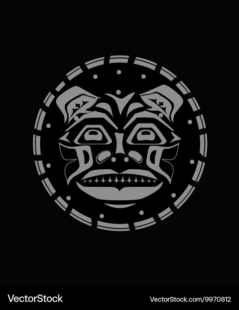Tiger face indigenous pattern style Vector Image