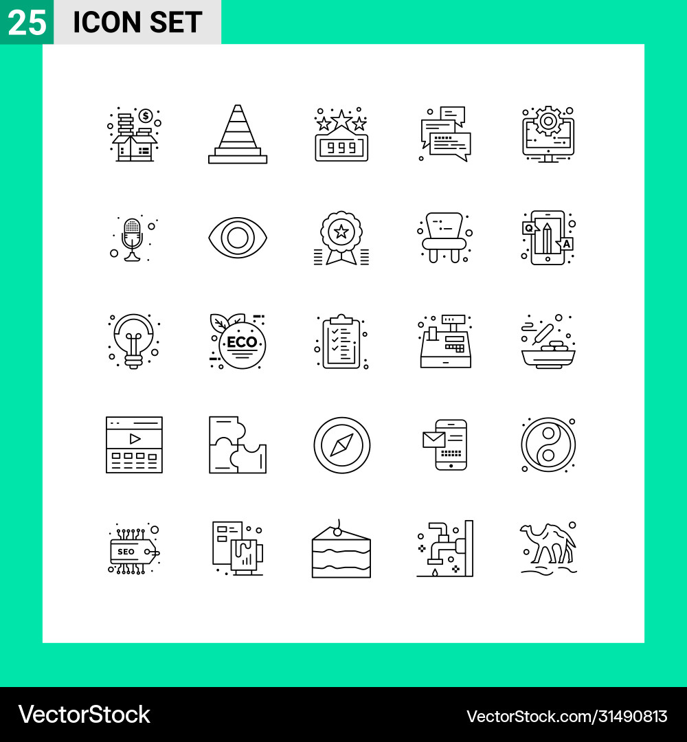 25 universal lines set for web and mobile Vector Image