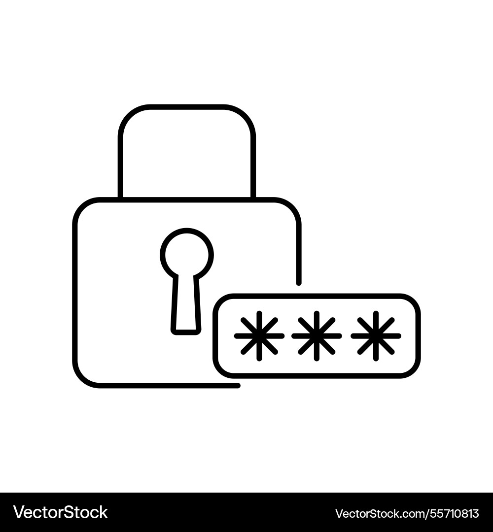 A secure padlock and password symbol representing vector image