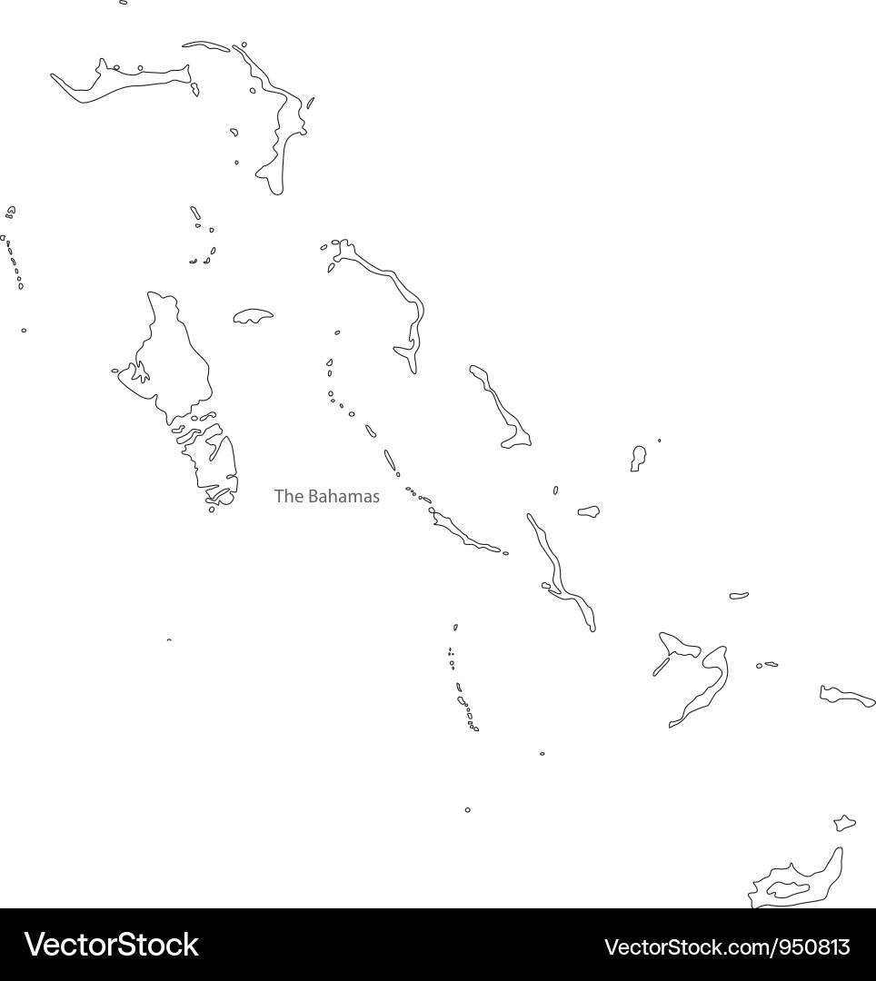 Bahamas Outline Map vector image