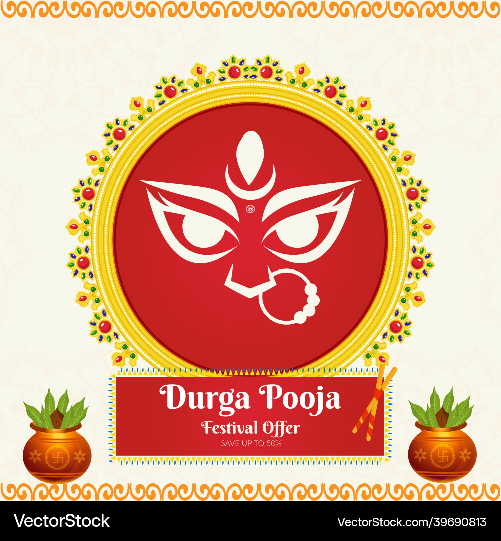 Banner design of durga pooja Banner design of durga pooja vector image