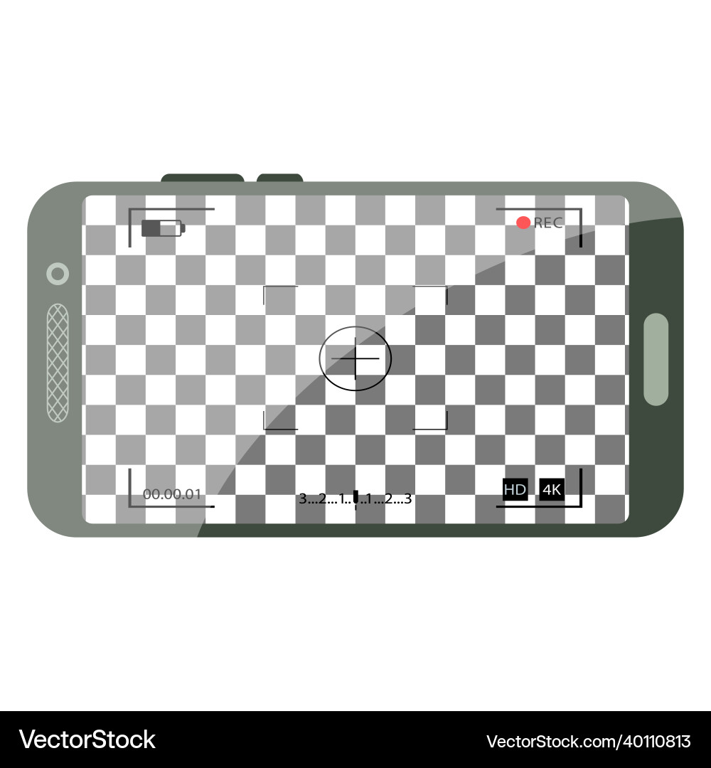 Camera interface in phone screen photo video ui Vector Image