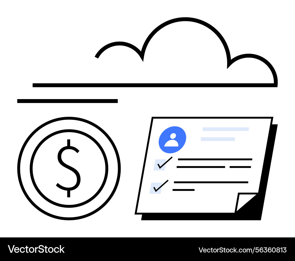 Cloud-based finance management with user profile Cloud-based finance management with user profile vector image
