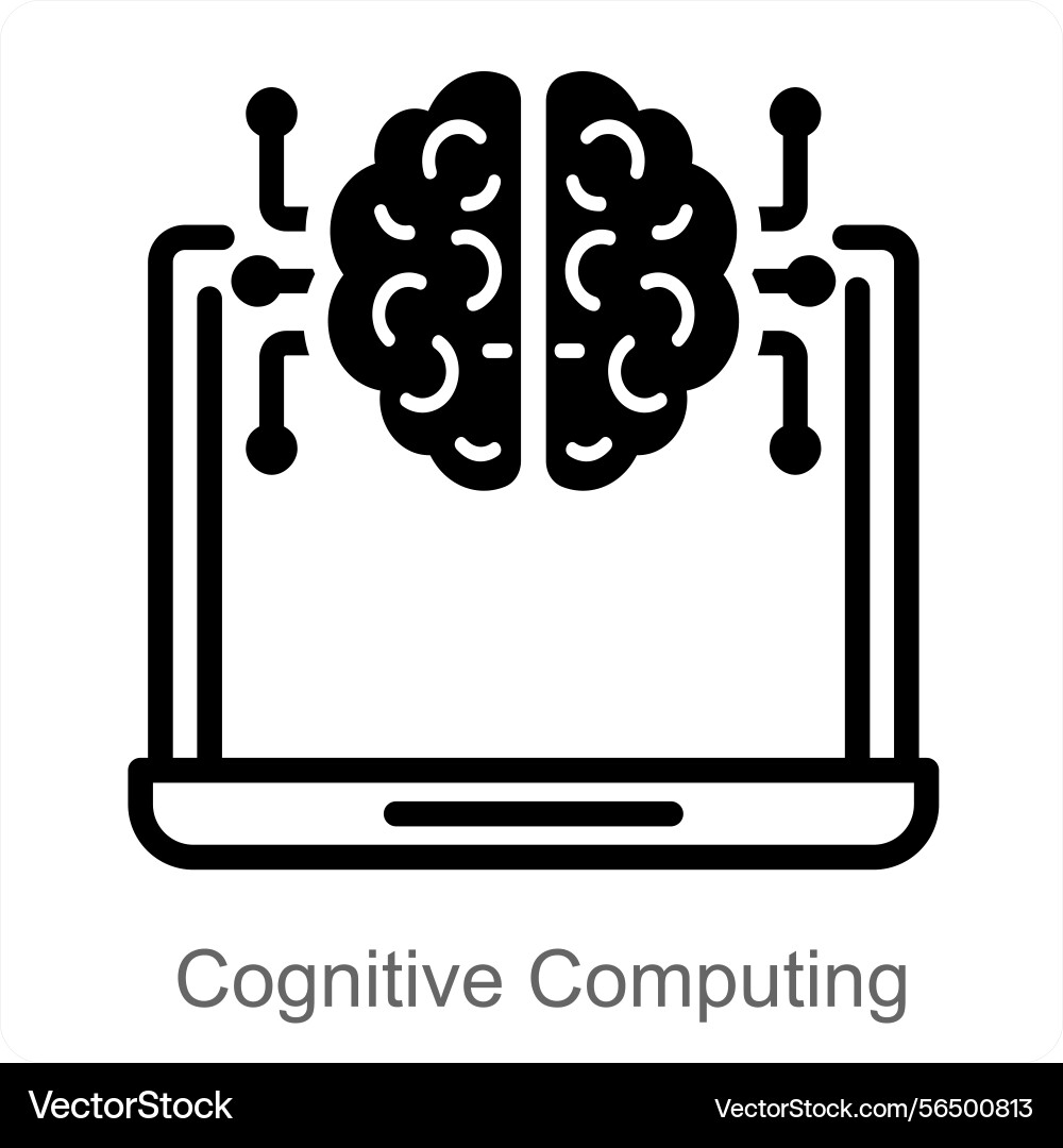 Cognitive computing icon concept Vector Image