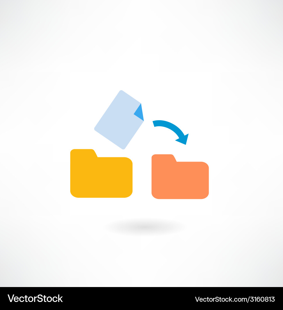 Document Moving to Folder Icon vector image