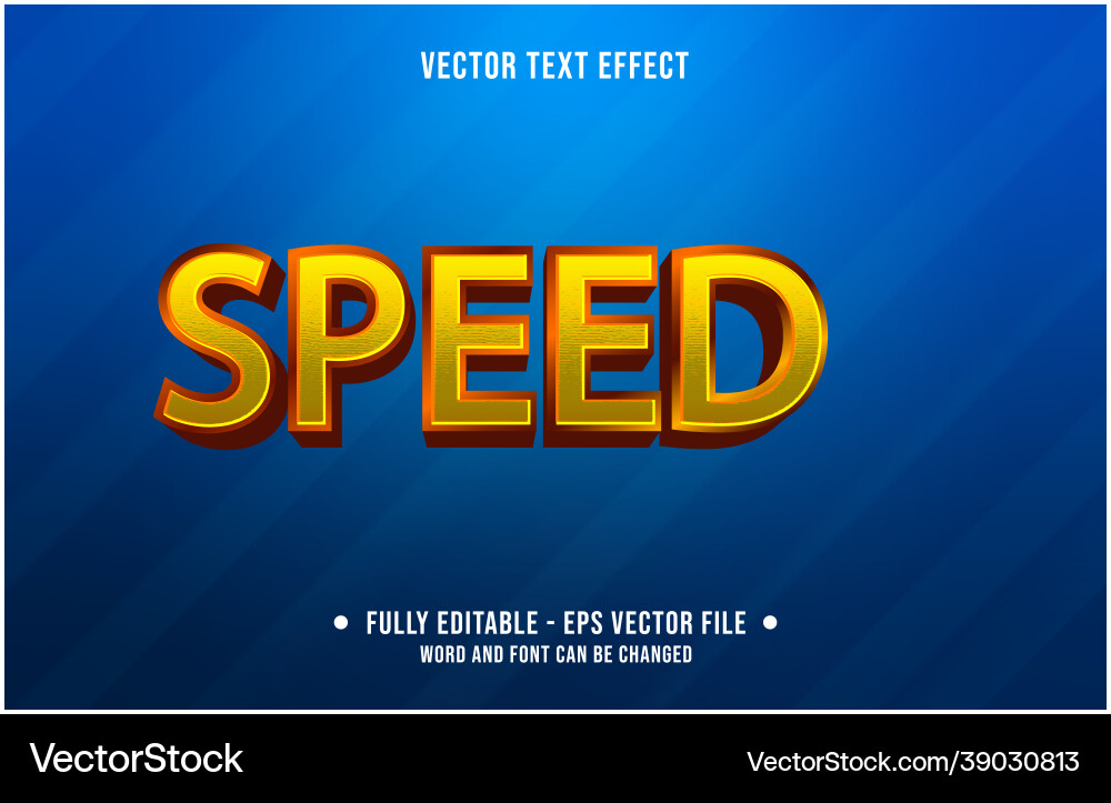 Editable text effect gradient style speed vector image