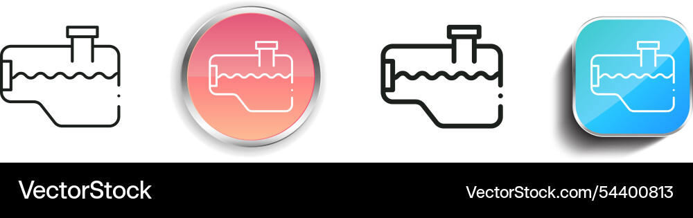 Gas tank icon thin linear regular and button vector image