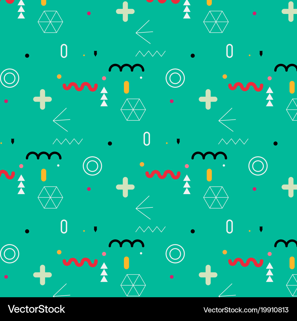 Geometric elements flat pattern vector image