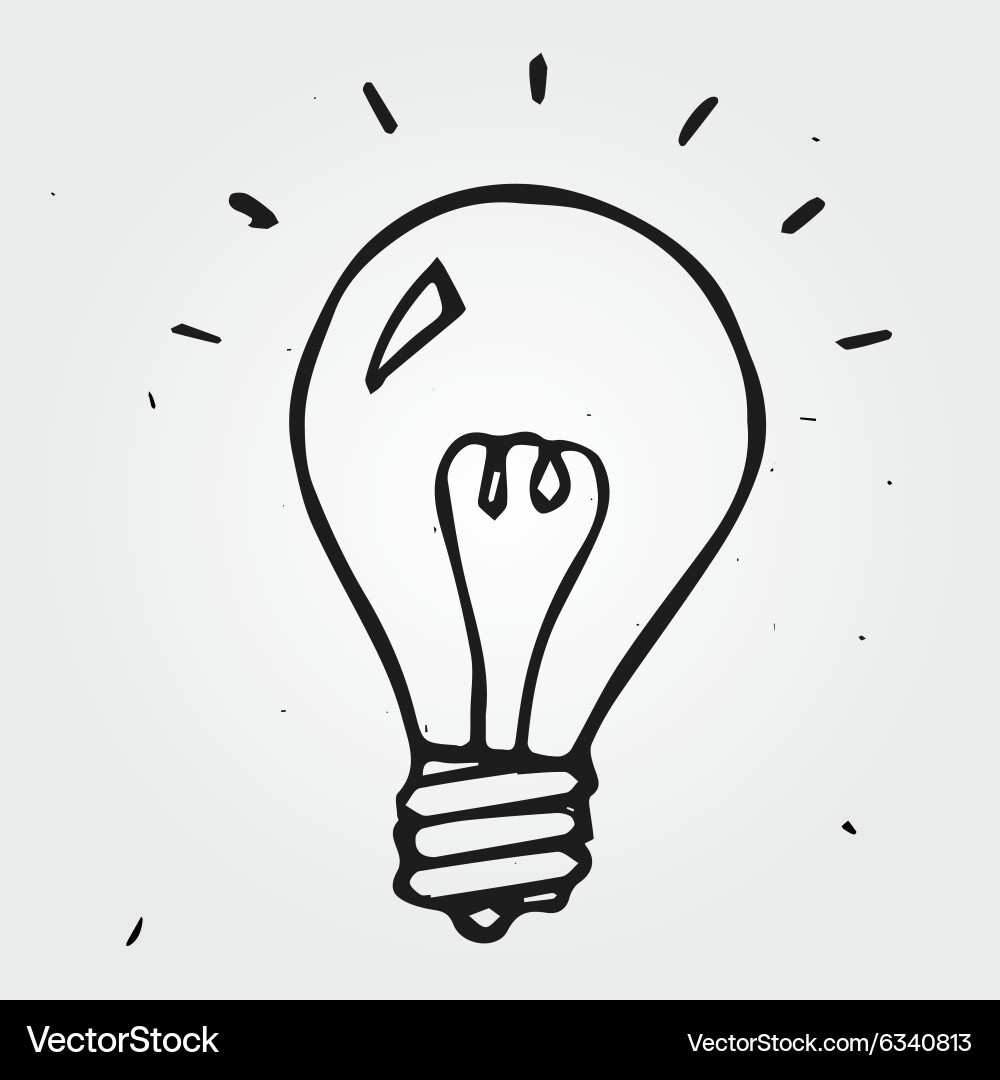 Hand Drawn Light Bulb Doodle Royalty Free Vector Image