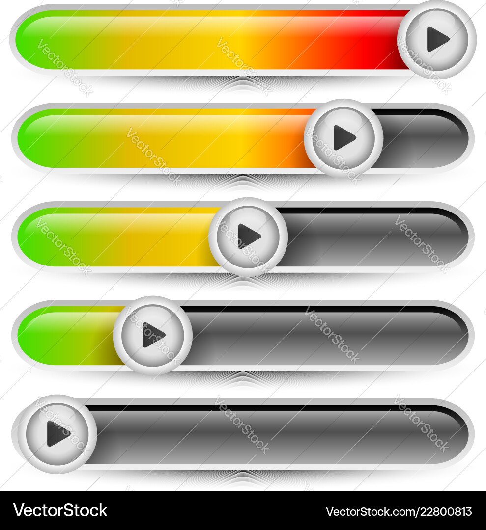 Horizontal Progress Bars - UI Elements vector image