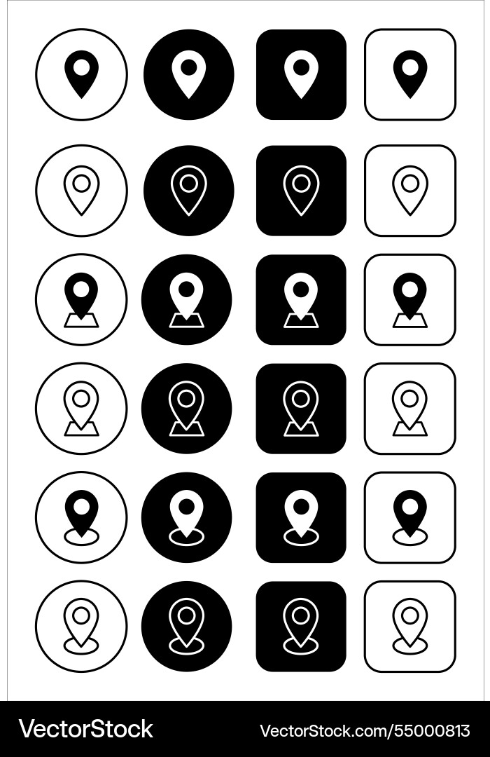 Huge set of pin location icons simple address Huge set of pin location icons simple address vector image