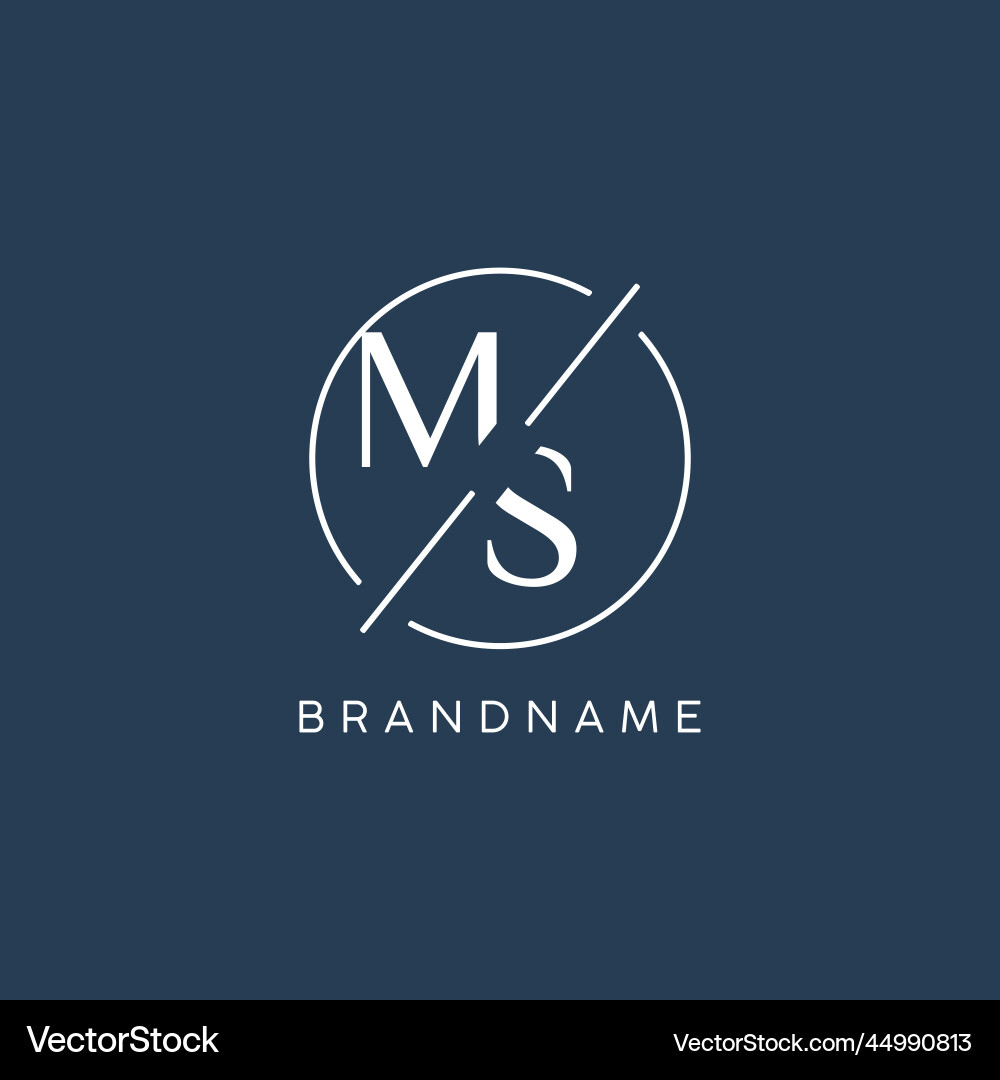 Initial letter ms logo monogram with circle line – Royalty-Free