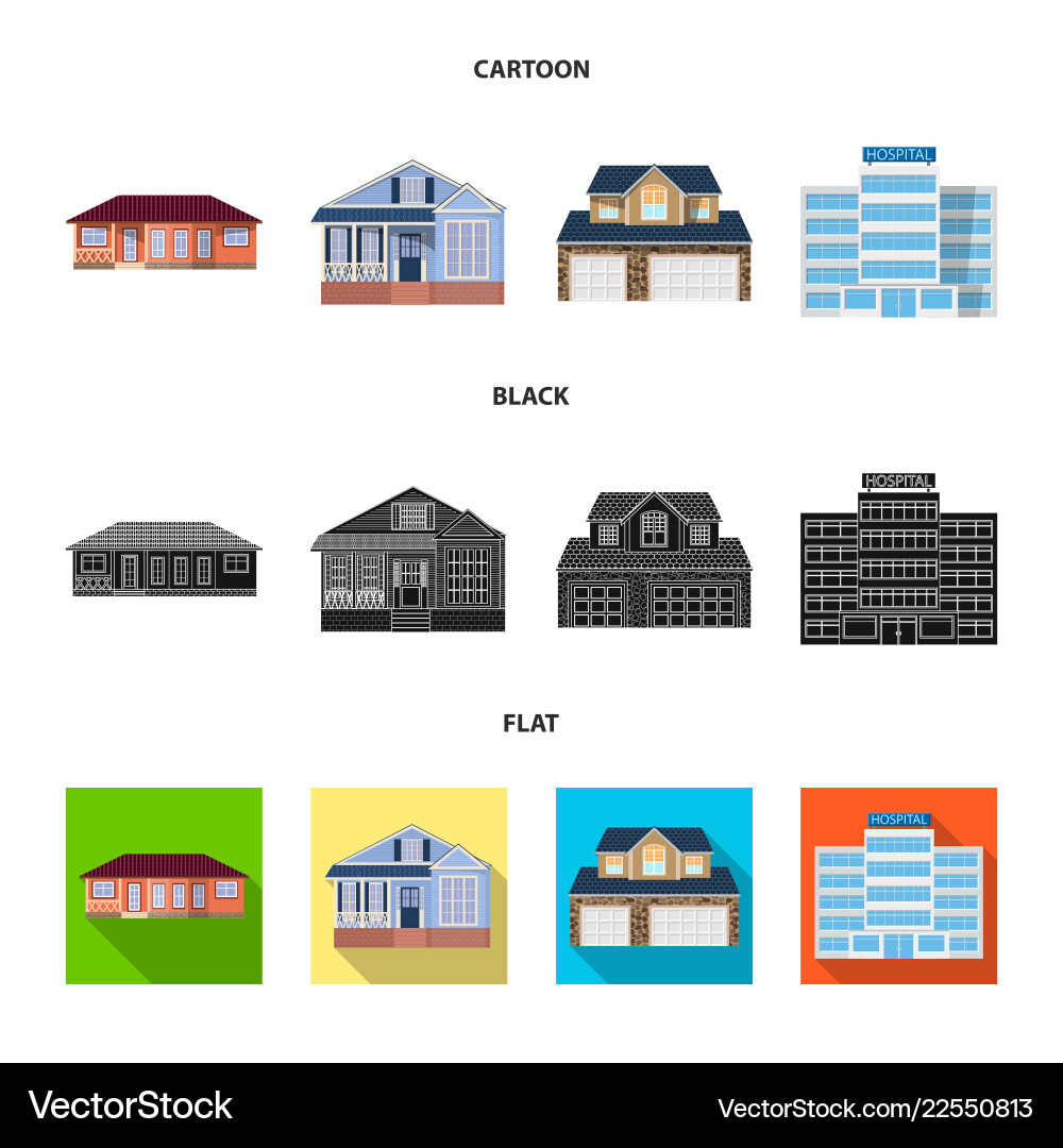 Isolated object of building and front logo Vector Image