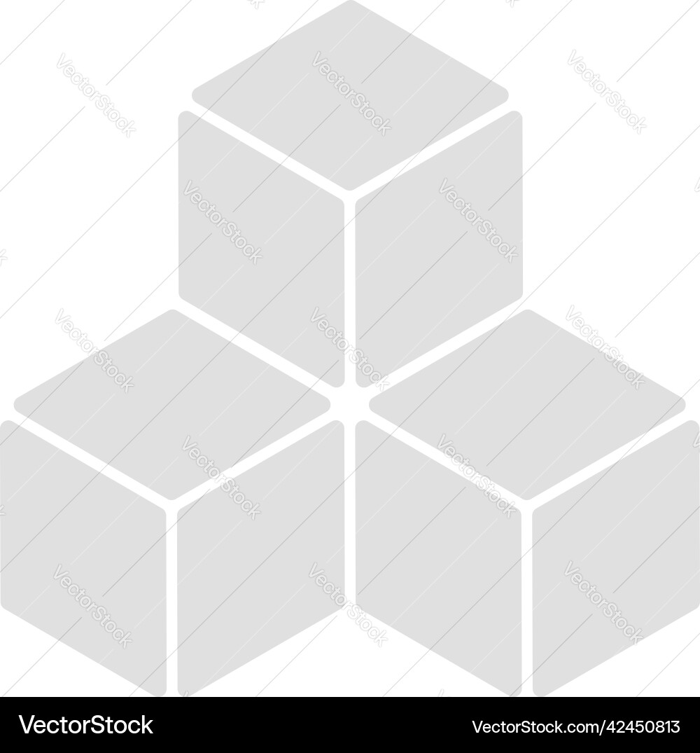 Isometric cube element icon cubist abstract 3d Isometric cube element icon cubist abstract 3d vector image