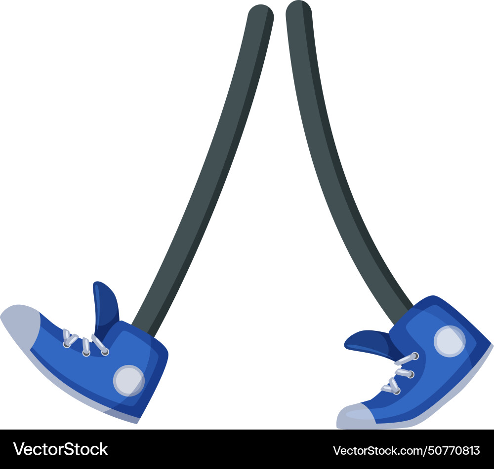Legs walking funny comic feet activity position Legs walking funny comic feet activity position vector image