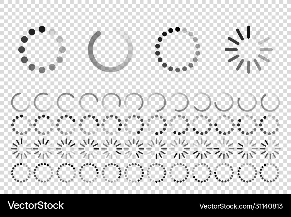 Load progress circle bar symbol set Load progress circle bar symbol set Vector Image