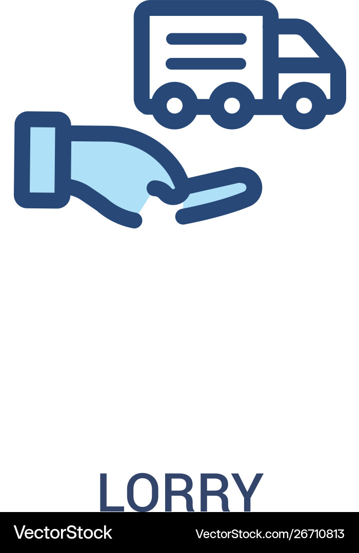 Lorry concept 2 colored icon simple line element Lorry concept 2 colored icon simple line element vector image