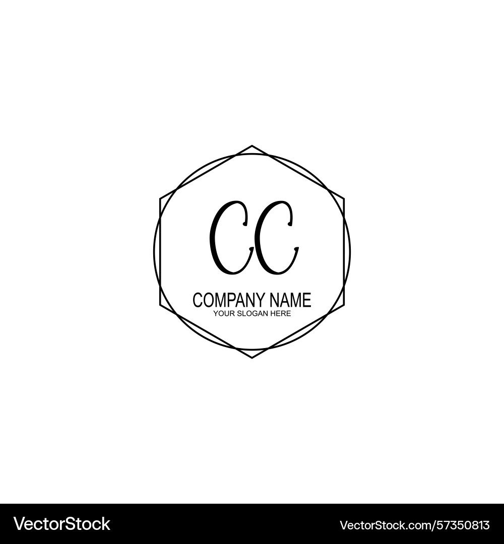 Minimalist handwritten cc initial logos with soft Vector Image