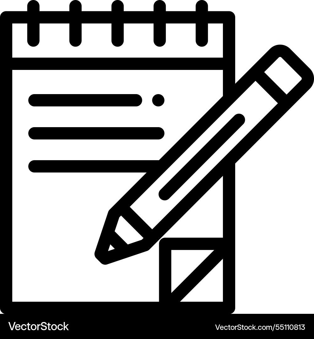 Notebook icon thin linear style design isolated Notebook icon thin linear style design isolated vector image