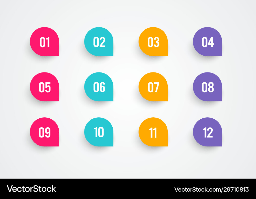 Retro Color Marker Set with Numbers vector image
