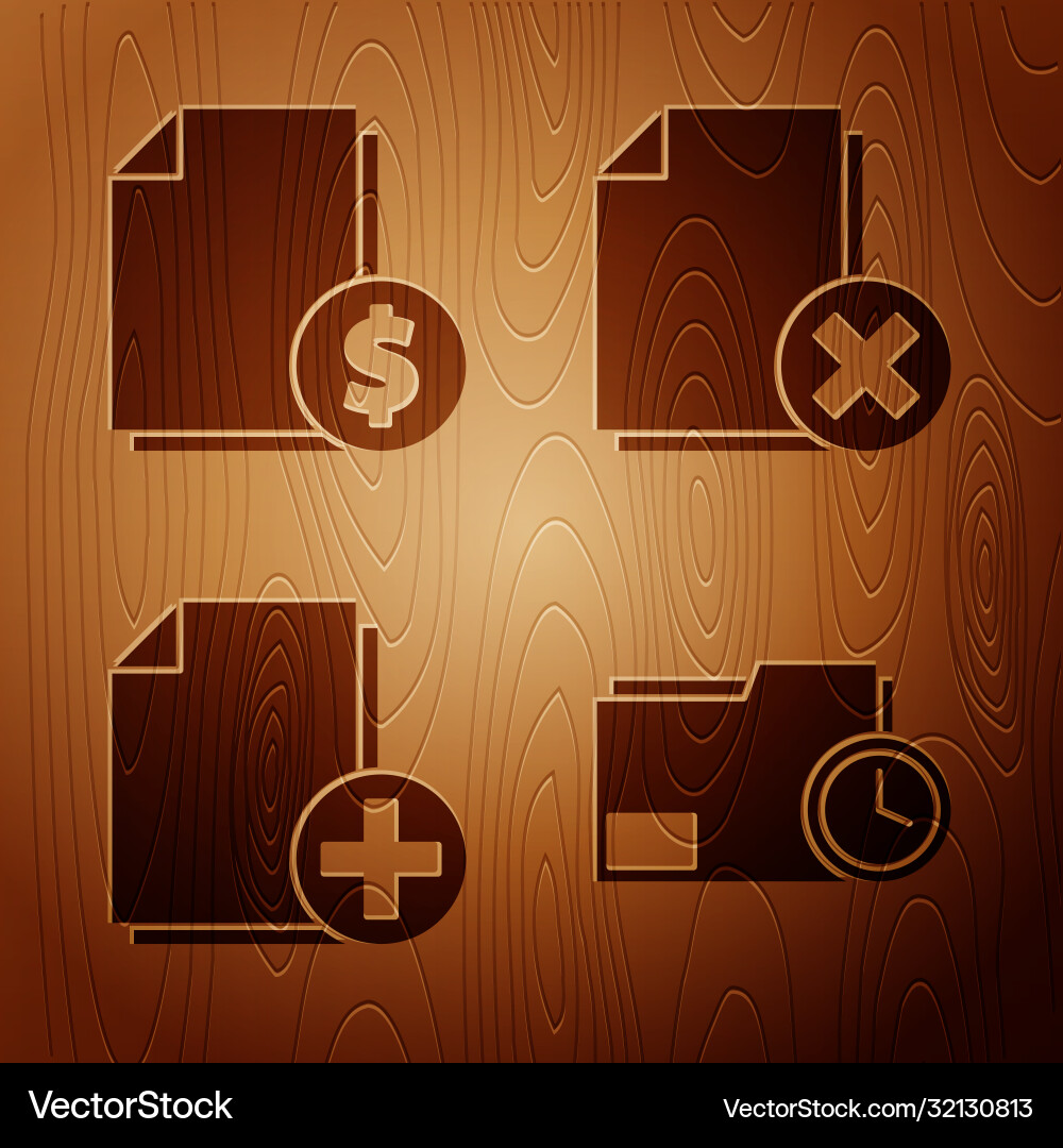 Set document folder with clock finance Set document folder with clock finance vector image