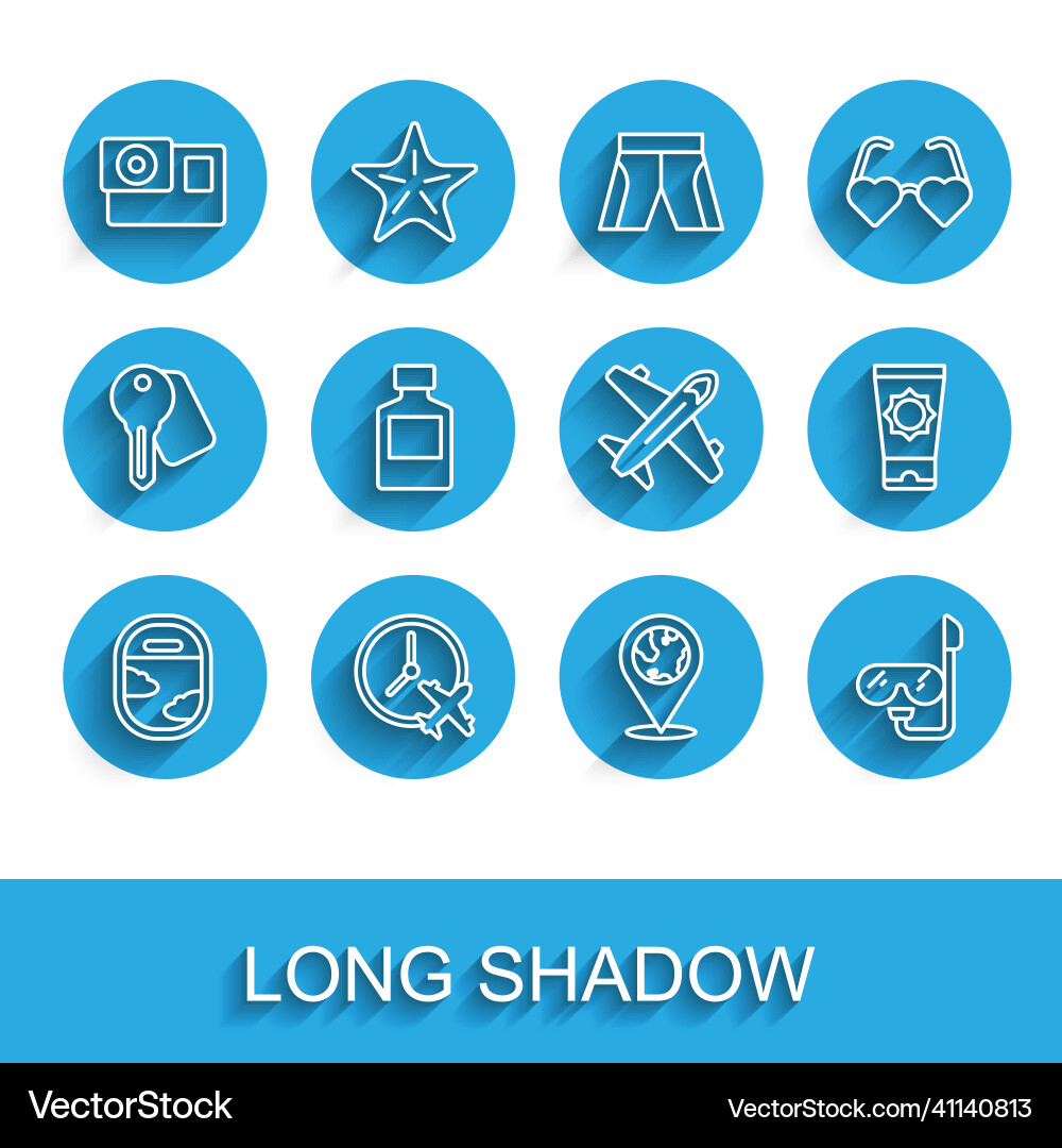 Set line airplane window clock Set line airplane window clock vector image
