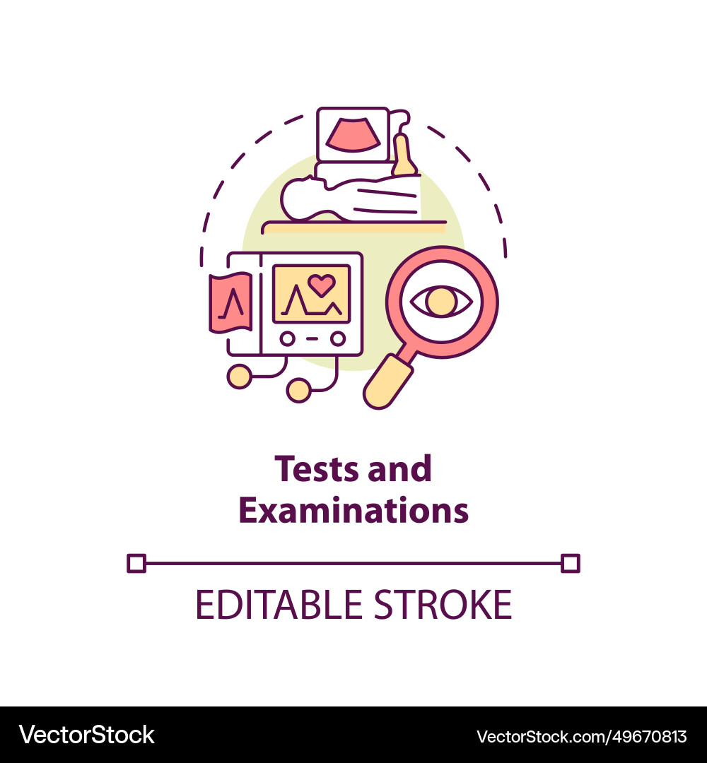 Thin line colorful tests and examinations icon Vector Image