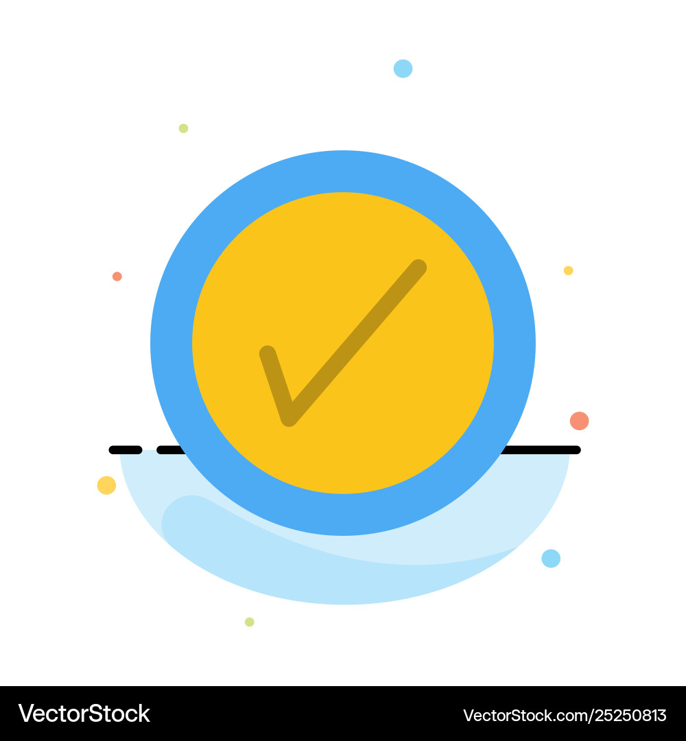 Tick interface user abstract flat color icon Tick interface user abstract flat color icon vector image