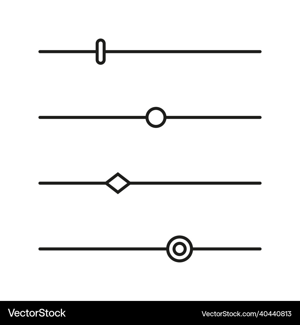 Ui sliders bar panel set Vector Image